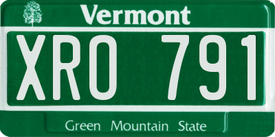 VT license plate XRO791
