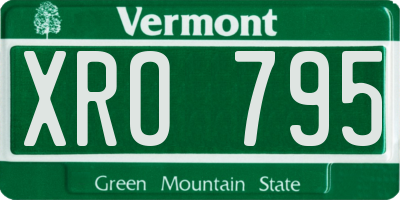VT license plate XRO795