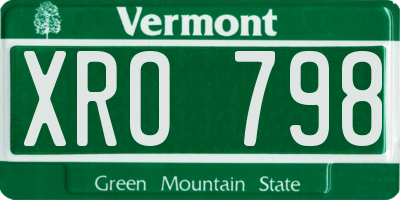 VT license plate XRO798