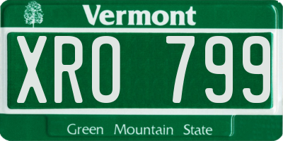 VT license plate XRO799