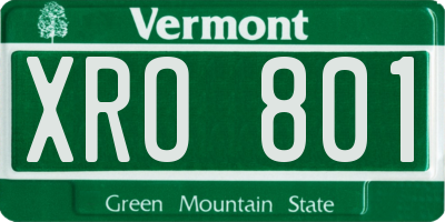 VT license plate XRO801