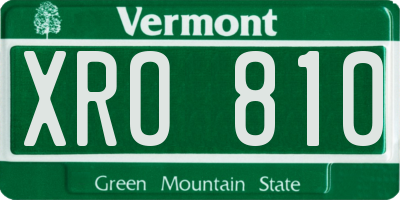 VT license plate XRO810