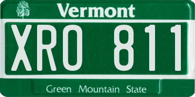 VT license plate XRO811