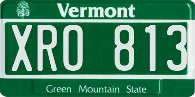 VT license plate XRO813