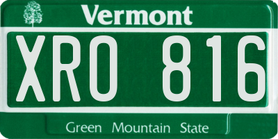 VT license plate XRO816