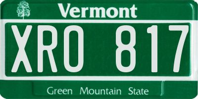 VT license plate XRO817
