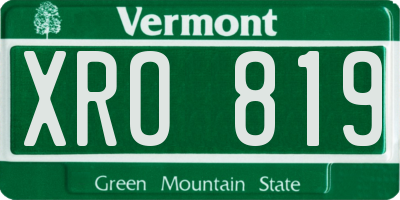 VT license plate XRO819