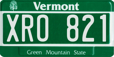 VT license plate XRO821