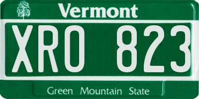 VT license plate XRO823