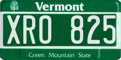 VT license plate XRO825