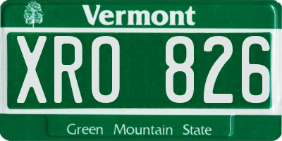 VT license plate XRO826
