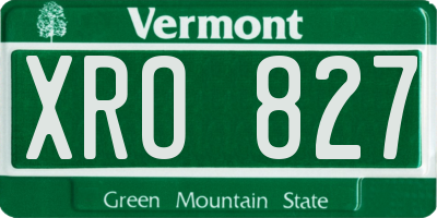 VT license plate XRO827