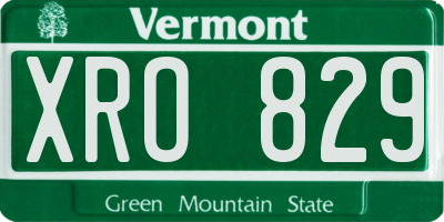 VT license plate XRO829