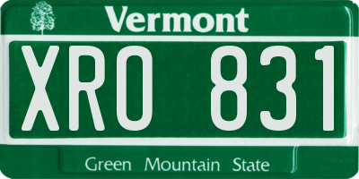 VT license plate XRO831