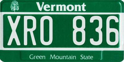 VT license plate XRO836