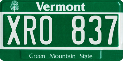 VT license plate XRO837