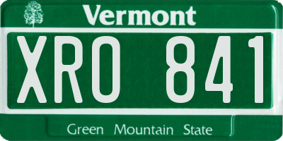 VT license plate XRO841