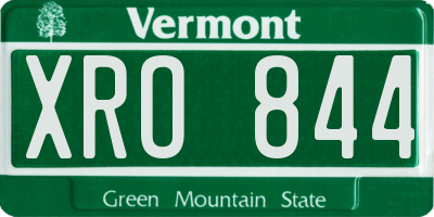VT license plate XRO844
