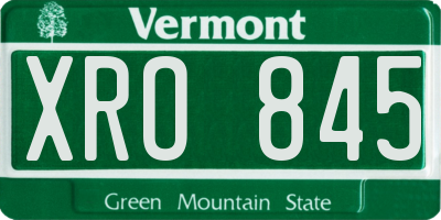 VT license plate XRO845