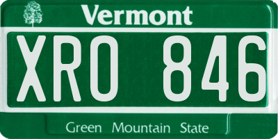 VT license plate XRO846