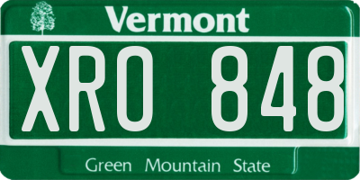 VT license plate XRO848