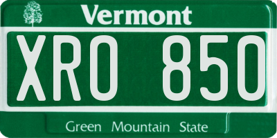 VT license plate XRO850
