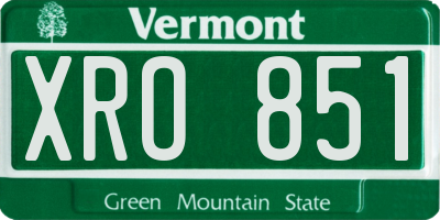 VT license plate XRO851