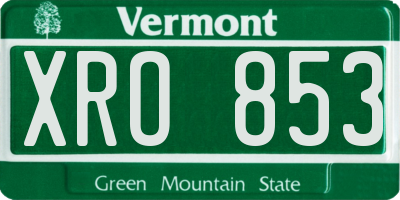 VT license plate XRO853