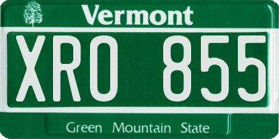 VT license plate XRO855