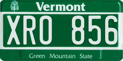 VT license plate XRO856