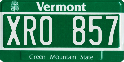 VT license plate XRO857