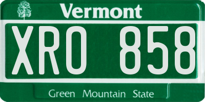 VT license plate XRO858