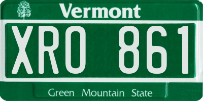 VT license plate XRO861