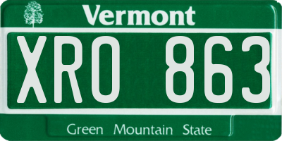VT license plate XRO863