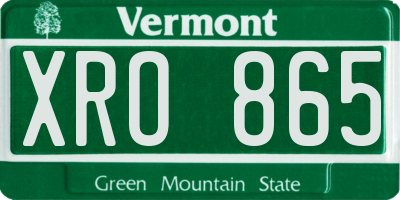 VT license plate XRO865