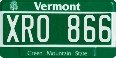 VT license plate XRO866