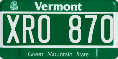 VT license plate XRO870