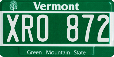 VT license plate XRO872