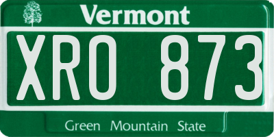 VT license plate XRO873