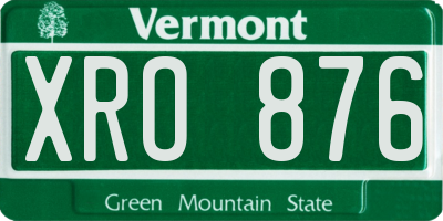 VT license plate XRO876