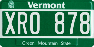 VT license plate XRO878