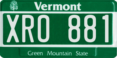 VT license plate XRO881