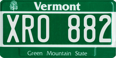 VT license plate XRO882