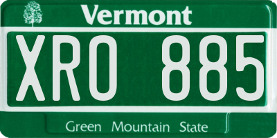 VT license plate XRO885