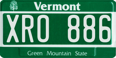 VT license plate XRO886