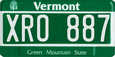 VT license plate XRO887
