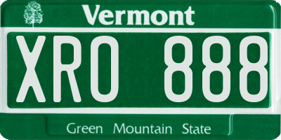 VT license plate XRO888
