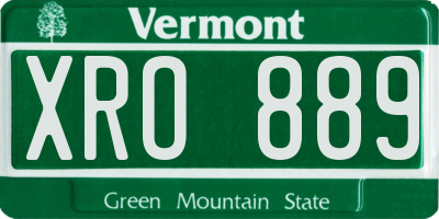 VT license plate XRO889