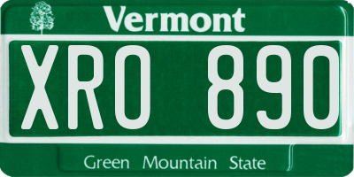 VT license plate XRO890
