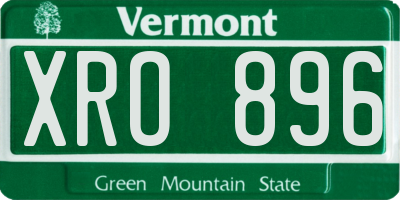 VT license plate XRO896